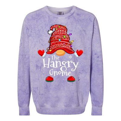 Hangry Gnome Xmas Family Matching Funny Christmas Gnomes Colorblast Crewneck Sweatshirt