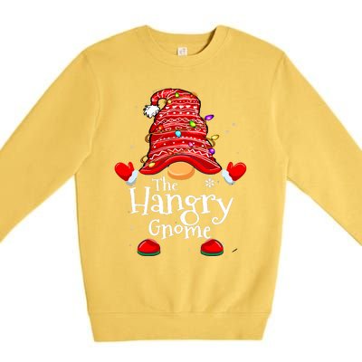 Hangry Gnome Xmas Family Matching Funny Christmas Gnomes Premium Crewneck Sweatshirt