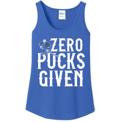 Hockey Gift Zero Pucks Given Funny Hockey Team Gift Player Gift Ladies Essential Tank