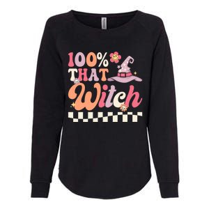 Happy Halloween 100 Percent That Witch Retro Groovy Great Gift Womens California Wash Sweatshirt