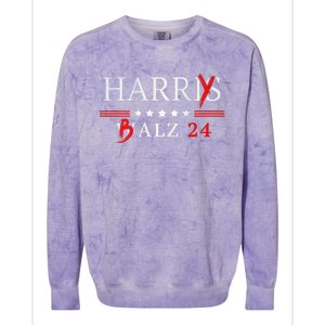 Harrybalz Harriswalz 2024 Election Patriotic Democrats Back Colorblast Crewneck Sweatshirt