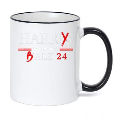 Harrybalz Harriswalz 2024 Election Patriotic Democrats Back 11oz Black Color Changing Mug