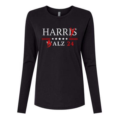 Harrybalz Harriswalz 2024 Election Patriotic Democrats Back Womens Cotton Relaxed Long Sleeve T-Shirt