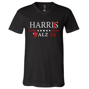 Harrybalz Harriswalz 2024 Election Patriotic Democrats Back V-Neck T-Shirt