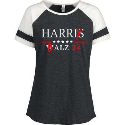 Harrybalz Harriswalz 2024 Election Patriotic Democrats Back Enza Ladies Jersey Colorblock Tee