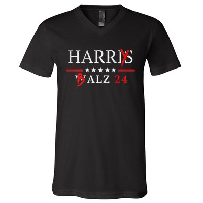 Harrybalz Harriswalz 2024 Election Patriotic Democrats Back V-Neck T-Shirt