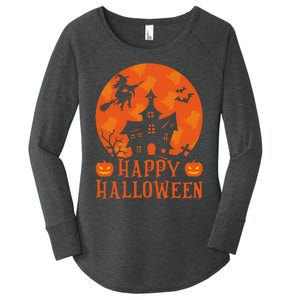 Happy Halloween 2024 Halloween Coming Tis Season Spooky Women's Perfect Tri Tunic Long Sleeve Shirt