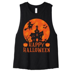 Happy Halloween 2024 Halloween Coming Tis Season Spooky Women's Racerback Cropped Tank