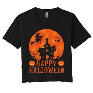 Happy Halloween 2024 Halloween Coming Tis Season Spooky Women's Crop Top Tee