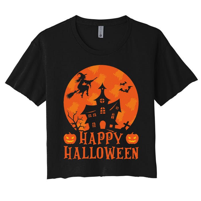 Happy Halloween 2024 Halloween Coming Tis Season Spooky Women's Crop Top Tee