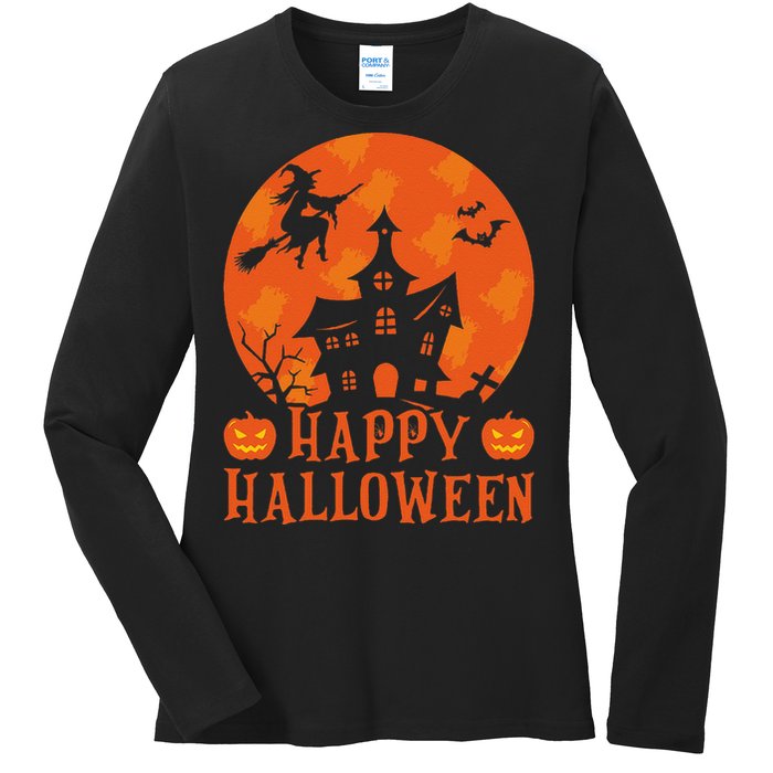 Happy Halloween 2024 Halloween Coming Tis Season Spooky Ladies Long Sleeve Shirt