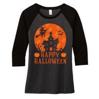 Happy Halloween 2024 Halloween Coming Tis Season Spooky Women's Tri-Blend 3/4-Sleeve Raglan Shirt