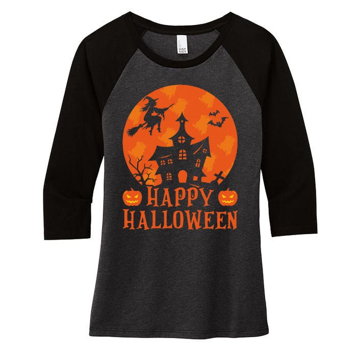 Happy Halloween 2024 Halloween Coming Tis Season Spooky Women's Tri-Blend 3/4-Sleeve Raglan Shirt