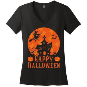 Happy Halloween 2024 Halloween Coming Tis Season Spooky Women's V-Neck T-Shirt