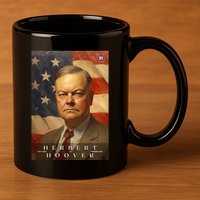 Herbert Hoover 31st President Of The United States Portrait 11oz C Handle Ceramic Mug