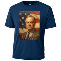 Herbert Hoover 31st President Of The United States Portrait Cooling Performance Crew T-Shirt