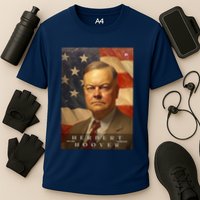 Herbert Hoover 31st President Of The United States Portrait Cooling Performance Crew T-Shirt