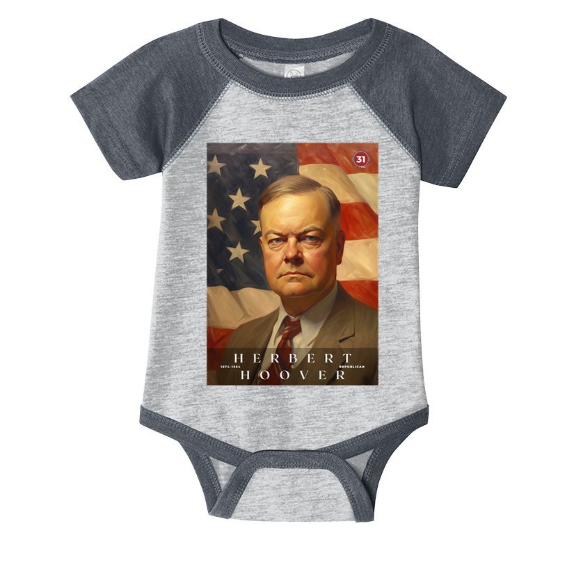 Herbert Hoover 31st President Of The United States Portrait Infant Baby Jersey Bodysuit