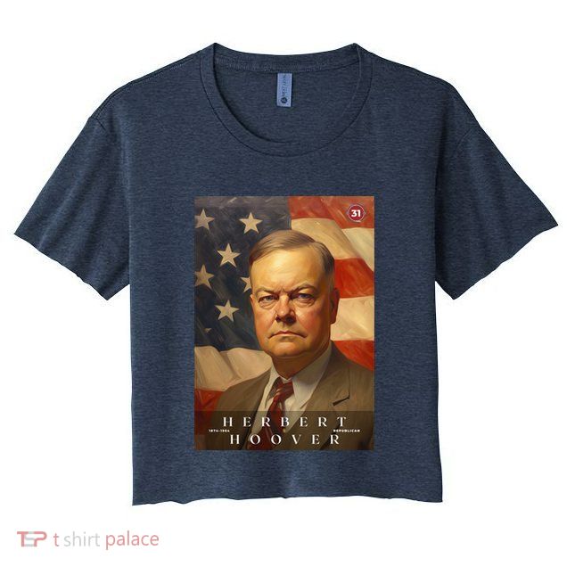 Herbert Hoover 31st President Of The United States Portrait Crop Top