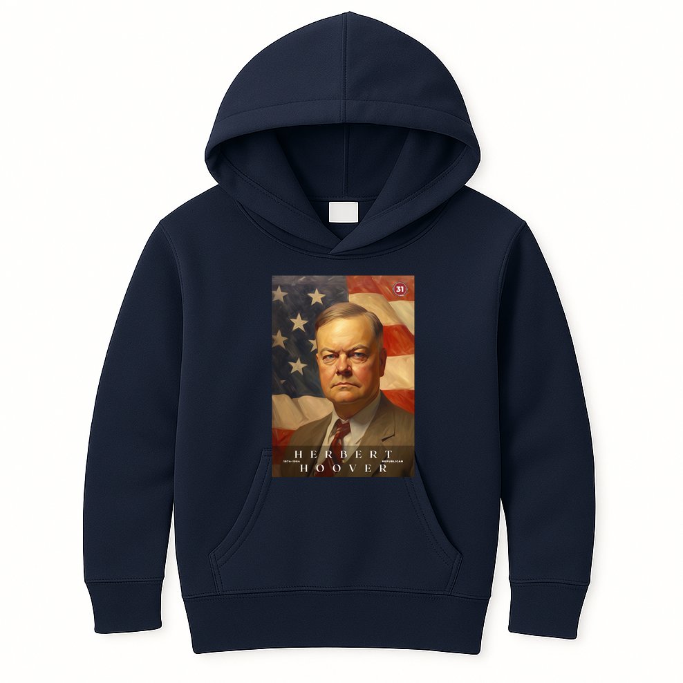 Herbert Hoover 31st President Of The United States Portrait Kids Hoodie