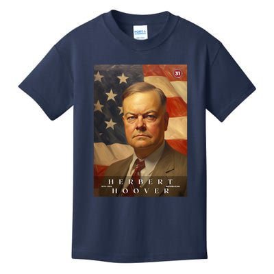 Herbert Hoover 31st President Of The United States Portrait Kids T-Shirt