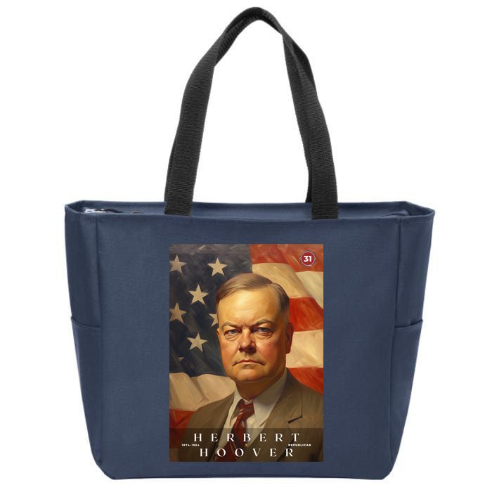 Herbert Hoover 31st President Of The United States Portrait Zip Tote Bag
