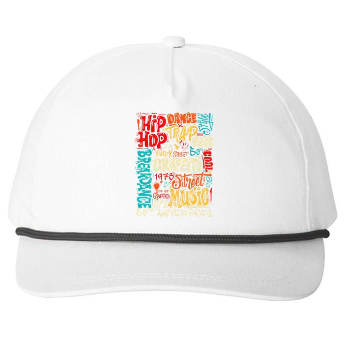 Hip Hop 50 Years Of Old School Graffiti Old School Snapback Five-Panel Rope Hat