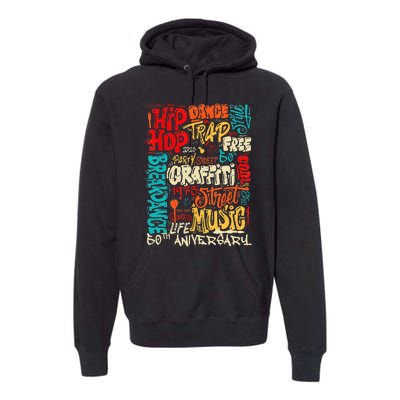 Hip Hop 50 Years Of Old School Graffiti Old School Premium Hoodie