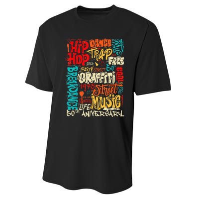 Hip Hop 50 Years Of Old School Graffiti Old School Performance Sprint T-Shirt