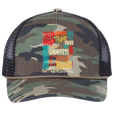 Hip Hop 50 Years Of Old School Graffiti Old School Retro Rope Trucker Hat Cap