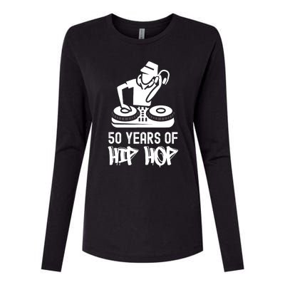 Hip Hop 50th Anniversary 50 Years DJ Turntable Womens Cotton Relaxed Long Sleeve T-Shirt