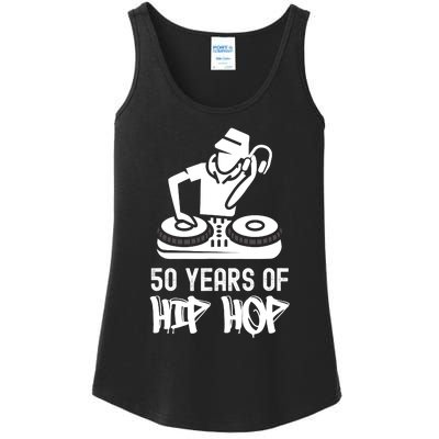 Hip Hop 50th Anniversary 50 Years DJ Turntable Ladies Essential Tank