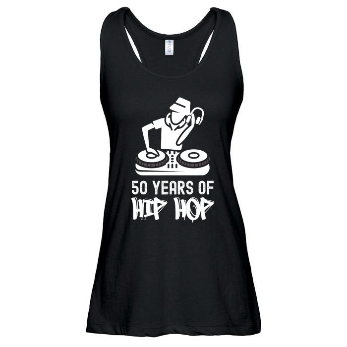 Hip Hop 50th Anniversary 50 Years DJ Turntable Ladies Essential Flowy Tank