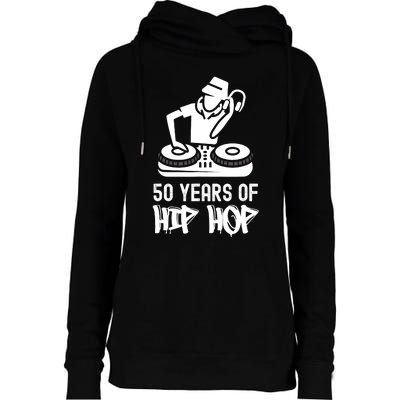 Hip Hop 50th Anniversary 50 Years DJ Turntable Womens Funnel Neck Pullover Hood