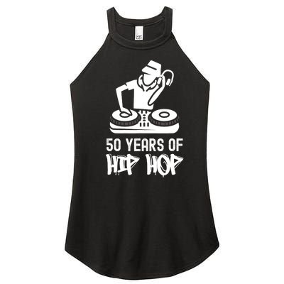 Hip Hop 50th Anniversary 50 Years DJ Turntable Women's Perfect Tri Rocker Tank