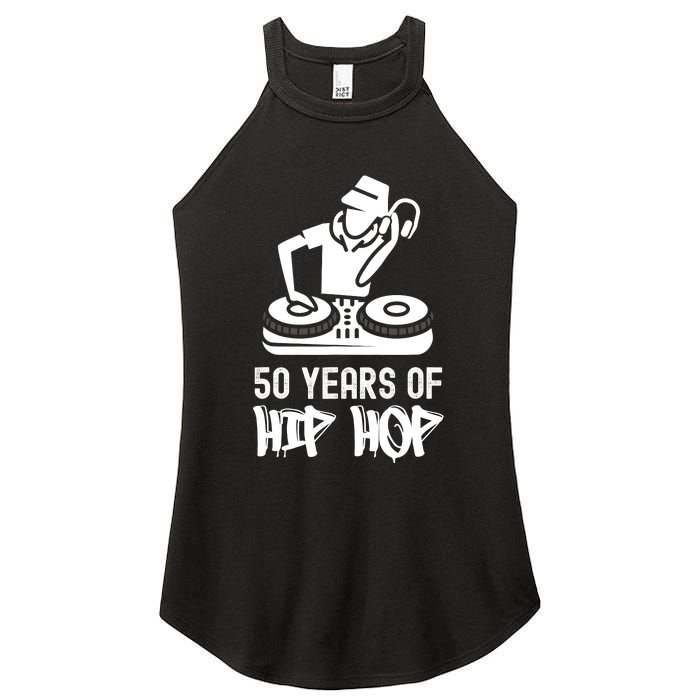 Hip Hop 50th Anniversary 50 Years DJ Turntable Women's Perfect Tri Rocker Tank