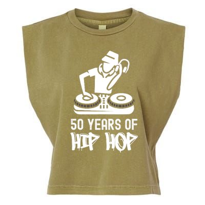 Hip Hop 50th Anniversary 50 Years DJ Turntable Garment-Dyed Women's Muscle Tee