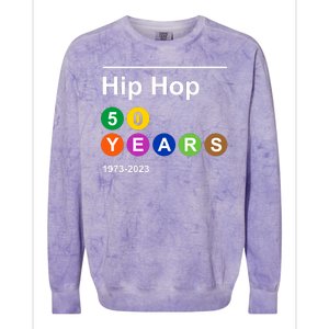 Hip Hop 50 Years 1973 2023 Colorblast Crewneck Sweatshirt