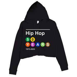 Hip Hop 50 Years 1973 2023 Crop Fleece Hoodie