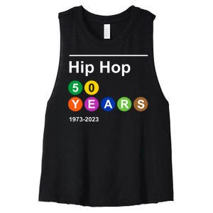 Hip Hop 50 Years 1973 2023 Women's Racerback Cropped Tank