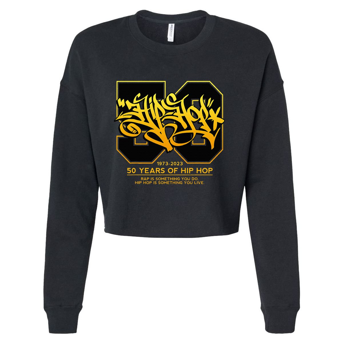 Hip Hop 50 Years Anniversary Graffiti 50 Years Hip Hop Cropped Pullover Crew