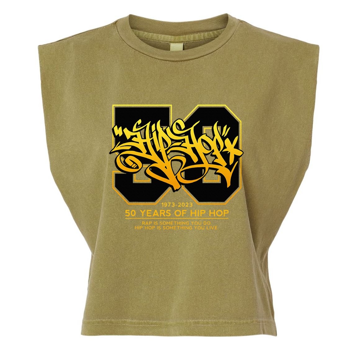 Hip Hop 50 Years Anniversary Graffiti 50 Years Hip Hop Garment-Dyed Women's Muscle Tee