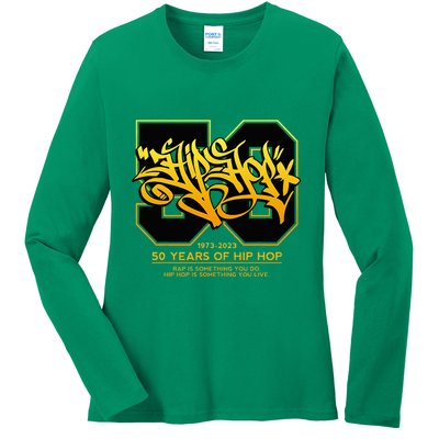 Hip Hop 50 Years Anniversary Graffiti 50 Years Hip Hop Ladies Long Sleeve Shirt