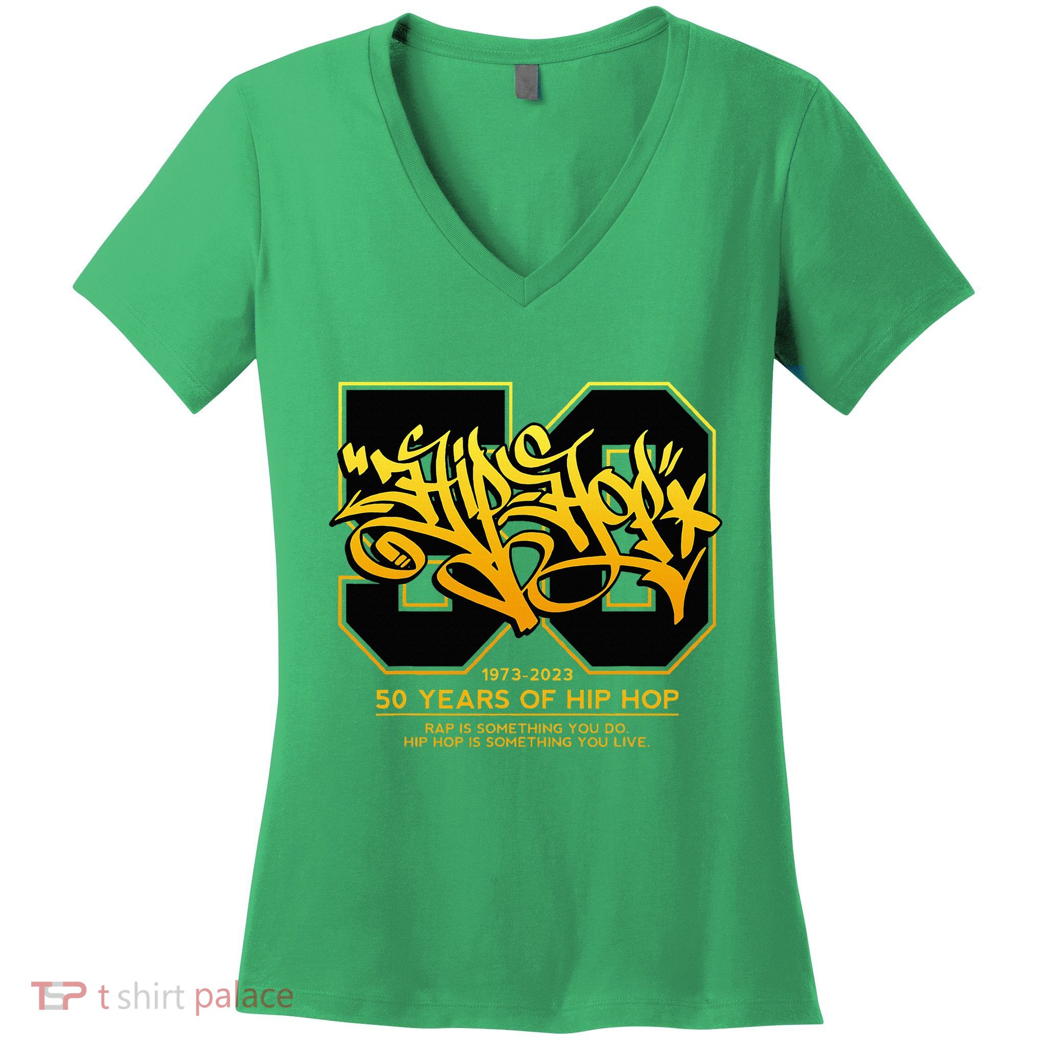 Hip Hop 50 Years Anniversary Graffiti 50 Years Hip Hop Women's V-Neck T-Shirt