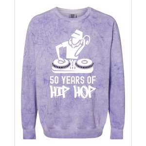 Hip Hop 50th Anniversary | 50 Years | DJ Turntable Colorblast Crewneck Sweatshirt