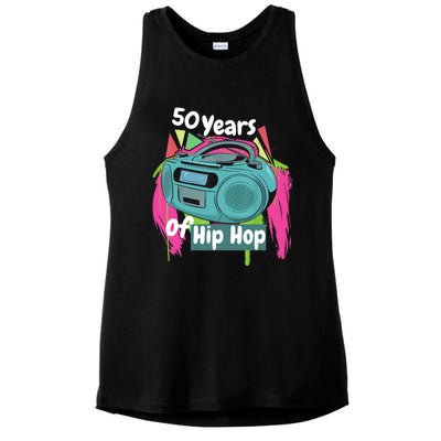 Hip Hop 50th Anniversary 50 Years Of Hip Hop Ladies PosiCharge Tri-Blend Wicking Tank