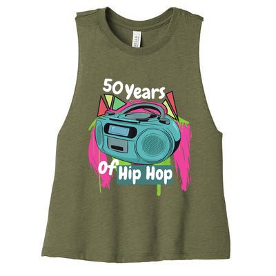 Hip Hop 50th Anniversary 50 Years Of Hip Hop Women's Racerback Cropped Tank