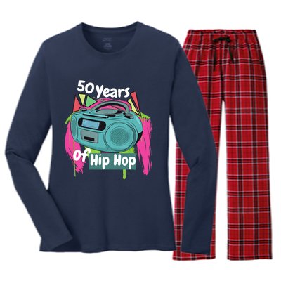 Hip Hop 50th Anniversary 50 Years Of Hip Hop Women's Long Sleeve Flannel Pajama Set 