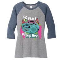 Hip Hop 50th Anniversary 50 Years Of Hip Hop Women's Tri-Blend 3/4-Sleeve Raglan Shirt