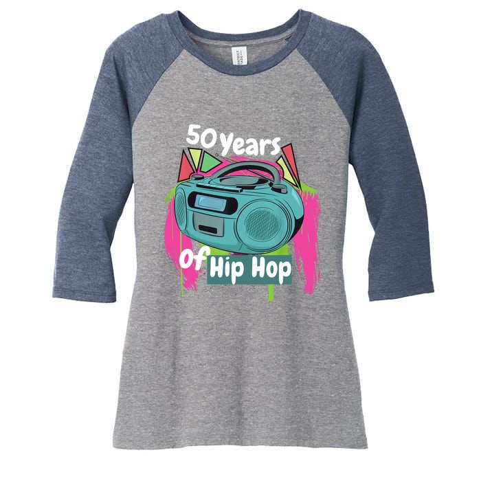 Hip Hop 50th Anniversary 50 Years Of Hip Hop Women's Tri-Blend 3/4-Sleeve Raglan Shirt